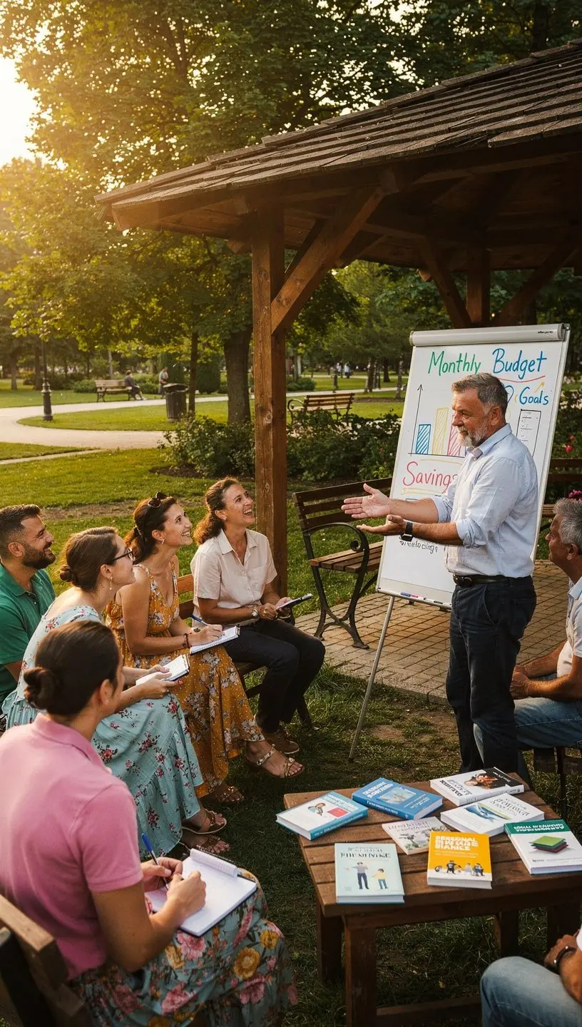 Participanți la un workshop financiar folosind planificatoare pentru gestionarea bugetului propointpa.sbs.